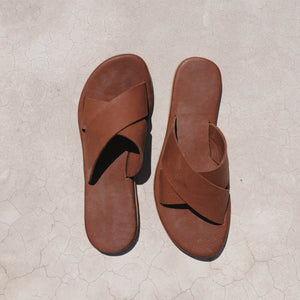 Crisscross Sandal - Vintage Brown Leather